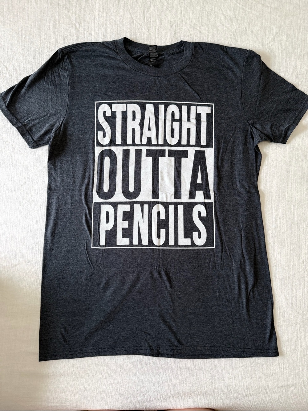 Anvil Straight Outta Pencils Funny Teacher Graphic T-Shirt